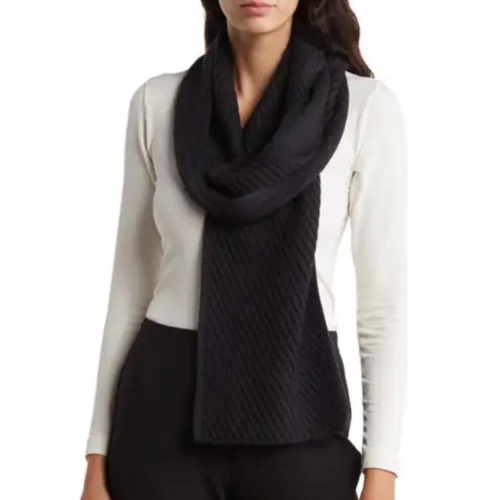 All‎ Saints Black Traveling Rib Scarf (UNISEX)